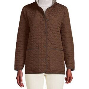 Lands' End Women's Insulated Reversible Barn Jacket Size 3X Brown and Paisley